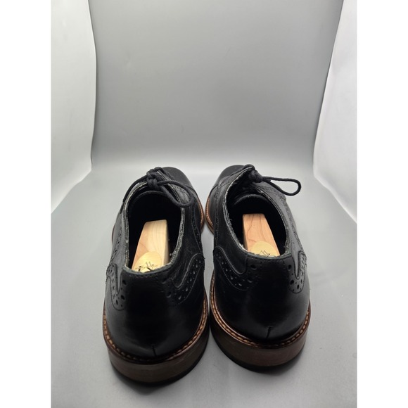 Mercanti Fiorentini Black Leather Medallion Cap Toe Derby Shoes Men\'s 10 Italy‎